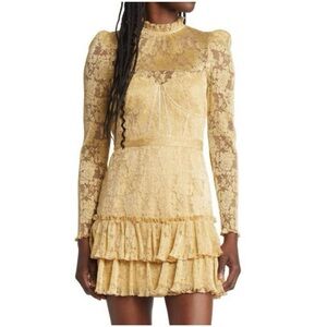 SAYLOR Gold Adria Mini Dress Medium